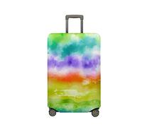 Highdi Imprimé Arc-en-Ciel Housse Valise, Housse de Valise Elastique, Housse Protection Valise Réutilisable Lavable,Housse de Bagage Portable,Adaptée Bagages S-XL (Teinture Cravate,M (22-24 Pouces))