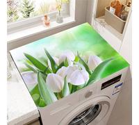 Highdi Imprimé Floral Tulipe Housse de Protection pour Machine à Laver Top,Coussin de Machine à Laver Antidérapant Housse de Machine à Laver pour Machine à Laver Ou Sèche-Linge (Vert,30x40cm)