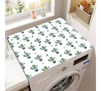 Highdi Imprimé Plante Verte Housse de Protection pour Machine à Laver Top,Coussin de Machine à Laver Antidérapant Housse de Machine à Laver pour Machine à Laver Ou Sèche-Linge (Blanc,60x60cm)