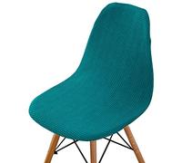 Highdi Lot de 1/2/4/6 Housse de Chaise Scandinaves Jacquard, Housse Chaise de Salle à Manger Couleur Unie, Couverture de Chaise sans Accoudoirs pour Cuisine, Salon, Bureau (Paon Bleu,6 Pieces)