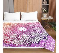 Highdi Mandala Style Bedding Couette 220 x 240 cm, Ete Douce Microfibre Couette, Couette Imprimée 220x240 Poids Léger Couette Enfant, pour Couette 2 Personnes (180 * 220cm,Mandala Dégradé)