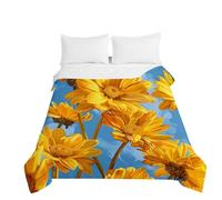 Highdi Microfibre Bedding Couette, 2.5 Tog Couette Ete 3D Marguerite, Lavable et Poids Léger Grande Jetés de Lit pour Lits Simple et Double Personnes (Marguerite 6,220x240cm)