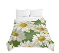 Highdi Microfibre Bedding Couette, 2.5 Tog Couette Ete 3D Marguerite, Lavable et Poids Léger Grande Jetés de Lit pour Lits Simple et Double Personnes (Marguerite 5,230x260cm)