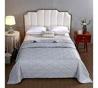 Highdi Microfibre Bedding Couette, Couette Ete Couleur Unie, Lavable et Poids Léger Jetés de lit pour Lits Simple et Double Personnes (Plaid Gris,150x200cm)