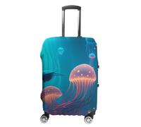 Highdi Monde sous-Marin Housse Valise,19-32 Pouces Housse de Valise Elastique, Housse Protection Valise Réutilisable, Housse de Bagage Portable, Adaptée Bagages S-XL (Méduse,M)