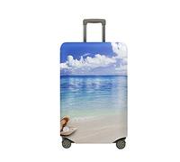 Highdi Motif de Coquillage Housse Valise et Housse de Valise Elastique, Housse Protection Valise Réutilisable Lavable, Housse de Bagage Portable Bagages S-XL (Plage 1,S (18-20 Pouces))
