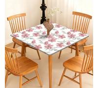 Highdi Nappe de Table Lavable, Carrée, avec Bord Élastique, Imprimés Floraux Vintage, pour Jardin, Intérieure, Extérieure, Résistante Aux Intempéries,Anti Taches (Fleurs à l'aquarelle,170x170cm)