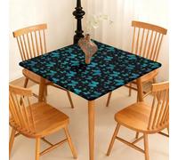 Highdi Nappe de Table Lavable, Carrée, avec Bord Élastique, pour Jardin, Intérieure et Extérieure, Oxford, Résistante Aux Intempéries, Anti Taches, Motif Papillon (Papillon A-3,170x170cm)