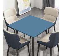 Highdi Nappe de Table Lavable, Carrée, avec Bord Élastique, pour Jardin, Intérieure, Extérieure, Résistante Aux Intempéries, Anti Taches, Lavable, Couleur Unie (Gris Bleu,150x150cm)