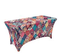 Highdi Nappe Extensible Spandex Housse de Table Élastique (Mandalas 4,4FT)