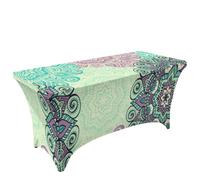 Highdi Nappe Extensible Spandex Housse de Table Élastique (Mandalas 9,4FT)
