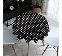 Highdi Nappe Ronde Anti Tache, 3D Polka Dots Imprimer Impermeable Nappe de Table de Décoration pour Cuisine Picnic Party Jardin Table Protection Tables pour Restaurants (Blanc,Diamètre 160cm)