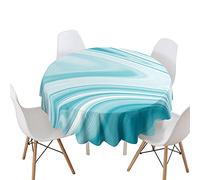 Highdi Nappe Ronde Anti Tache, 3D sables mouvants Imprimer Impermeable Nappe de Table de Décoration pour Cuisine Picnic Party Jardin Table Protection Tables pour Restaurants (Bleu,Diamètre 110cm)