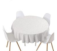 Highdi Nappe Ronde Anti Tache Impermeable 3D Décoration Tissu de Table Facile à Nettoyer pour Restaurants Cuisine Picnic Party Jardin Protection Tables (Blanc Mat,Diamètre 200cm)