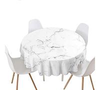 Highdi Nappe Ronde Anti Tache Impermeable 3D Décoration Tissu de Table Facile à Nettoyer pour Restaurants Cuisine Picnic Party Jardin Protection Tables (Texture marbre 8,Diamètre 150cm)