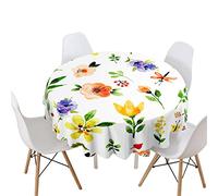 Highdi Nappe Ronde Anti Tache, Imprimé Floral Nappes Rondes Impermeable Polyester Lavable Nappe de Table de Décoration pour Cuisine Picnic Jardin (Peinture l'huile Printemps,Diamètre 180cm)