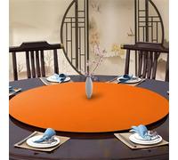 Highdi Nappe Ronde avec Bord Élastique, Cocktail Nappe de Table Anti-Tache Antidérapante Nappe Jardin Exterieur Protection Table Ronde Extensible pour Cafe Cuisine Fête Table (180cm,Orange)