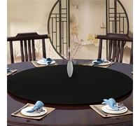 Highdi Nappe Ronde avec Bord Élastique, Cocktail Nappe de Table Anti-Tache Antidérapante Nappe Jardin Exterieur Protection Table Ronde Extensible pour Cafe Cuisine Fête Table (60cm,Noir)