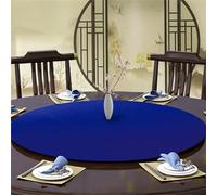 Highdi Nappe Ronde avec Bord Élastique, Cocktail Nappe de Table Anti-Tache Antidérapante Nappe Jardin Exterieur Protection Table Ronde Extensible pour Cafe Cuisine Fête Table (60cm,Bleu)