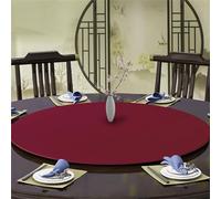 Highdi Nappe Ronde avec Bord Élastique, Cocktail Nappe de Table Anti-Tache Antidérapante Nappe Jardin Exterieur Protection Table Ronde Extensible pour Cafe Cuisine Fête Table (60cm,Bourgogne)