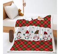 Highdi Noël Couverture Plaid Polaire à imprimé Tartan Classique en Microfibre Chaud d'hiver Couverture Réversible Moelleuse Couvre-Lit pour Adultes et Enfants (130x150cm,Père Noël)