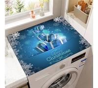 Highdi Noël Housse Machine a Laver Coussin de Antidérapant, Contre Les Rayures Protection Machine a Laver Universelle Douce et Découpable pour Sèche-Linge (Coffret cadeau bleu,60x60cm)