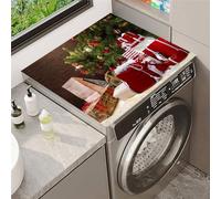 Highdi Noël Housse Machine a Laver Coussin de Antidérapant, Xmas Contre Les Rayures Protection Machine a Laver Universelle Douce et Découpable pour Sèche-Linge (Coffret cadeau,50x60cm)