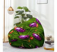 Highdi Noël Pouf Poire sans Remplissage Adulte et Enfants,Xmas Pouf Salon Fauteuil & Canapé Uniquement Housse Sac Haricots pour Décoration de la Chambre (Boule de Noël,S:70x80cm)