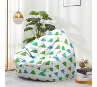 Highdi Noël Pouf Poire sans Remplissage Adulte et Enfants,Xmas Pouf Salon Fauteuil & Canapé Uniquement Housse Sac Haricots pour Décoration de la Chambre (Blanc,S:70x80cm)