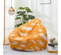 Highdi Noël Pouf Poire sans Remplissage Adulte et Enfants,Xmas Pouf Salon Fauteuil & Canapé Uniquement Housse Sac Haricots pour Décoration de la Chambre (Flocon de Neige,S:70x80cm)
