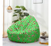 Highdi Noël Pouf Poire sans Remplissage Adulte et Enfants,Xmas Pouf Salon Fauteuil & Canapé Uniquement Housse Sac Haricots pour Décoration de la Chambre (Pois Rouges,S:70x80cm)