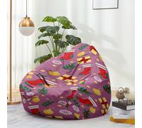 Highdi Noël Pouf Poire sans Remplissage Adulte et Enfants,Xmas Pouf Salon Fauteuil & Canapé Uniquement Housse Sac Haricots pour Décoration de la Chambre (Violet,S:70x80cm)