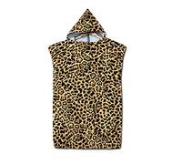 Highdi Poncho de Bain Adulte Microfibre, 3D Léopard Poncho de Plage à Changement Léger et à Séchage Rapide Serviette de Plage Peignoir de Piscine pour Hommes Femmes (75x110cm,Jaune)