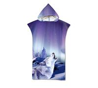 Highdi Poncho de Bain Adulte Microfibre, 3D Loup Poncho de Plage à Changement Léger et à Séchage Rapide Serviette de Plage Peignoir de Piscine pour Hommes Femmes (75x110cm,Étoiles)