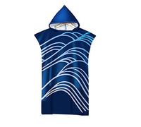 Highdi Poncho de Bain Adulte Microfibre, Poncho de Plage à Changement Léger et à Séchage Rapide Serviette de Plage Peignoir de Piscine pour Hommes Femmes (Bleu Foncé,75x110cm)