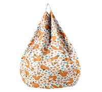 Highdi Pouf Poire Housse de Pouf 3D Animaux Mignons, Rangement de Jouets Stockage, Grande Pouf Portable pour Fauteuil Poire Déco pour Salon Intérieur Extérieur (90x110cm,Renard)