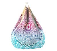 Highdi Pouf Poire Housse de Pouf pour Enfants Adultes, Rangement de Jouets Stockage, Grande Mandala Pouf Portable pour Fauteuil Poire Déco pour Salon Intérieur Extérieur (70x80cm,Dégradé)