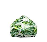 Highdi Pouf Poire Housse de Pouf pour Enfants Adultes, Rangement de Jouets Stockage, Grande Portable pour Fauteuil Poire Déco pour Salon -Feuilles de Monstera (Vert,90x110cm)