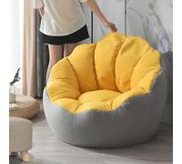 Highdi Pouf Poire Housse de Pouf pour Enfants Adultes sans Remplissage, Fleurs Pétale Filles Rangement de Jouets Stockage, Pouf Fauteuil Poire Salon Intérieur Extérieur (Gris,Child- 70x60cm)