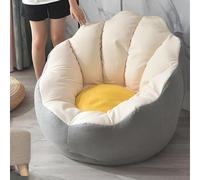Highdi Pouf Poire Housse de Pouf pour Enfants Adultes sans Remplissage, Fleurs Pétale Filles Rangement de Jouets Stockage, Pouf Fauteuil Poire Salon Intérieur Extérieur (Beige,Child- 70x60cm)