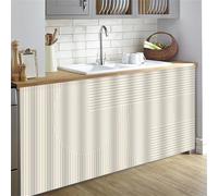 Highdi Rideau Armoire Cuisine Courts, Meuble Rideau Cache Placard Anti Poussière Auto-Adhésif sans Perçage pour sous Evier, Cuisine Porte de Placard, Étagères (Beige 1,70 * 90cm)