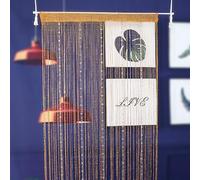 Highdi Rideau de Porte en Perles, Rideau de Hilos Anti Moustique, Separation de Piece Moustiquaire de Porte Entrée et Exterieur pour Fenêtre de Cuisine, Chambre et Salon (Or,1x2m)