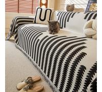 Highdi Serviette de Canapé Chenille, Moderne Recto-Verso Housse Anti-Poussière Canapé Serviette Lavable Couverture Protège Chat Anti Griffe pour Domestiques Animaux Enfants (Losange,180x180cm)