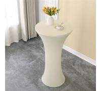 Highdi Stretch Housse Mange Debout, Table Mange Debout Extensibles en Spandex Housse de Table Haute Ronde Cocktail pour, Mariage, Banquet, Anniversaire, Fête (60 * 110cm,Jaune Beige)