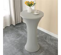 Highdi Stretch Housse Mange Debout, Table Mange Debout Extensibles en Spandex Housse de Table Haute Ronde Cocktail pour, Mariage, Banquet, Anniversaire, Fête (60 * 110cm,Gris argenté)