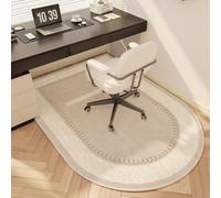 Highdi Tapis Chaise de Bureau, Gris-Camel Semi-Circulaire Tapis Chaise Gaming Antidérapant, Épaissi Protection de Sols Durs pour Bureau, Bois de Sol, Carrelage (Style C,120x90cm)