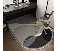 Highdi Tapis Chaise de Bureau, Gris Semi-Circulaire Tapis Chaise Gaming Antidérapant Facile à Nettoyer, Protection de Sols Durs, Bois de Sol, Carrelage pour Bureau (Gris G,120x140cm)