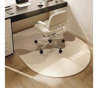 Highdi Tapis Chaise de Bureau Insonorisation, Tapis Chaise Gaming Antidérapant Facile à Nettoyer Demi-Cercle, Protection de Sols Durs, Bois de Sol, Carrelage pour Bureau (Beige,100x160cm)
