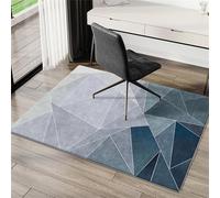 Highdi Tapis Chaise de Bureau Insonorisation, Tapis Chaise Gaming Antidérapant Facile à Nettoyer Géométrie Grise, Protection de Sols Durs, Bois de Sol, Carrelage pour Bureau (Bleu,80x120cm)