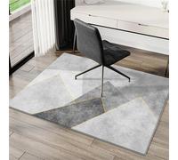 Highdi Tapis Chaise de Bureau Insonorisation, Tapis Chaise Gaming Antidérapant Facile à Nettoyer Géométrie Grise, Protection de Sols Durs, Bois de Sol, Carrelage pour Bureau (Gris Clair 1,100x150cm)
